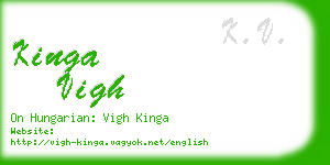 kinga vigh business card